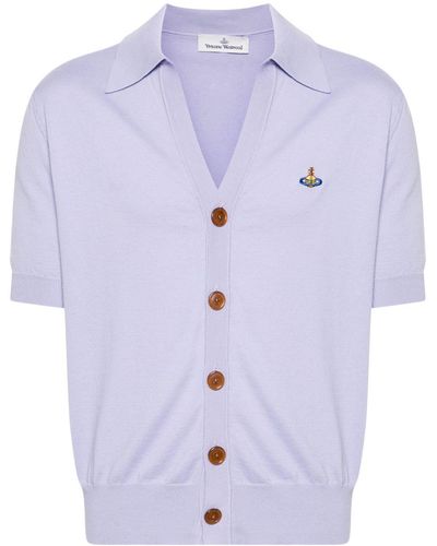 Vivienne Westwood Cotton Polo Cardigan - Purple