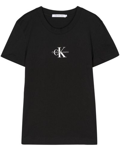 Calvin Klein T-shirt à logo brodé - Noir