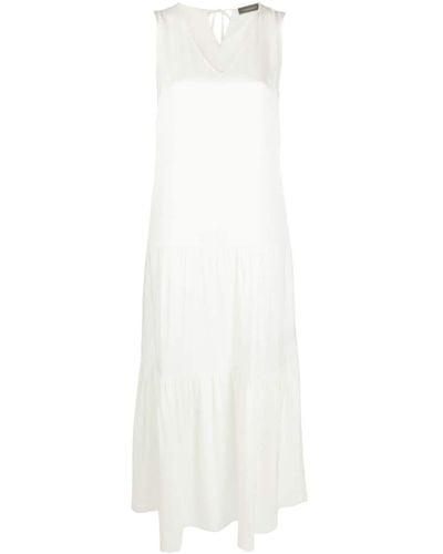 Lorena Antoniazzi Mouwloze Maxi-jurk - Wit