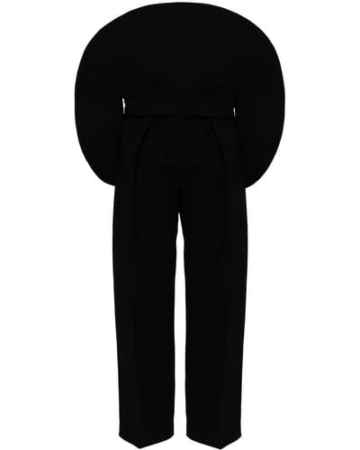 Jacquemus Oversized-appliqué Straight-leg Trousers - Black
