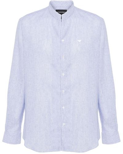 Emporio Armani Camisa con logo bordado - Blanco