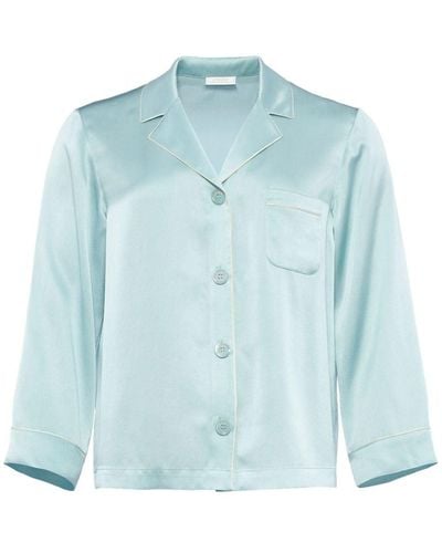 Eres Convive Silk Pyjama Shirt - Blue