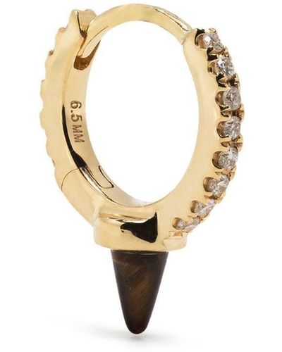 Maria Tash Orecchino a cerchio Spike in oro giallo 18kt con diamanti - Metallizzato