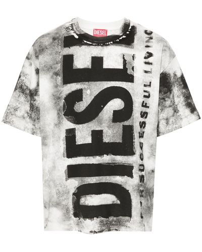DIESEL T-shirt Met Logoprint - Grijs