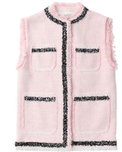 MSGM Tweed Gilet - Roze