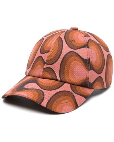 Dries Van Noten Geometric-print Cotton Baseball Cap - Orange