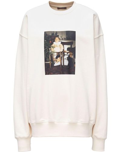 12 STOREEZ Photo-print Cotton-terry Sweatshirt - White