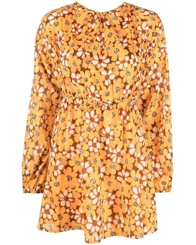 Faithfull The Brand Li Reni Floral Print Dress - Orange