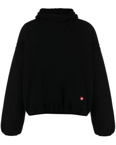 Alexander Wang Logo-embroidered Drop-shoulder Hoodie - Black