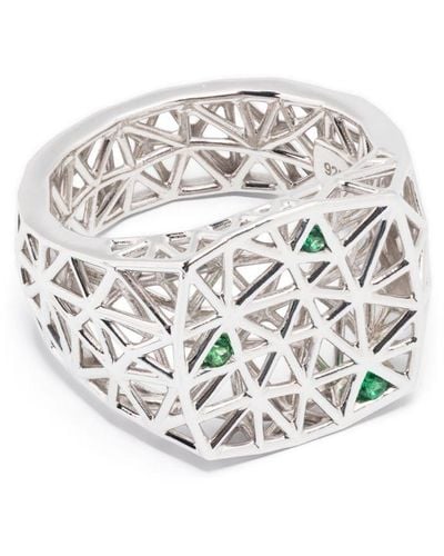 Tom Wood Mesh-panelling Sterling Silver Ring - White