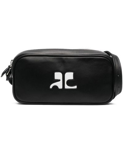 Courreges Shoulder Bag With Logo - Black