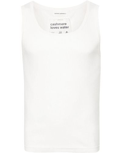 Extreme Cashmere Top sin mangas de punto fino no333 - Blanco
