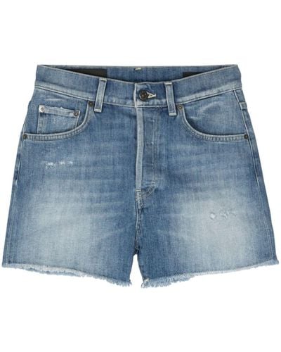 Dondup Stella Frayed Denim Shorts - Blue