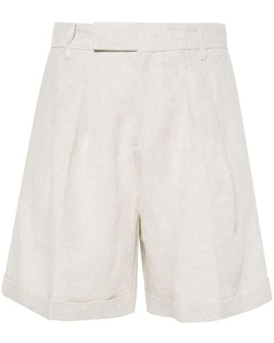 Briglia 1949 Isabelle Linen Tailored Shorts - White