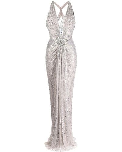 Jenny Packham Lana Crystal-embellished Maxi Dress - White