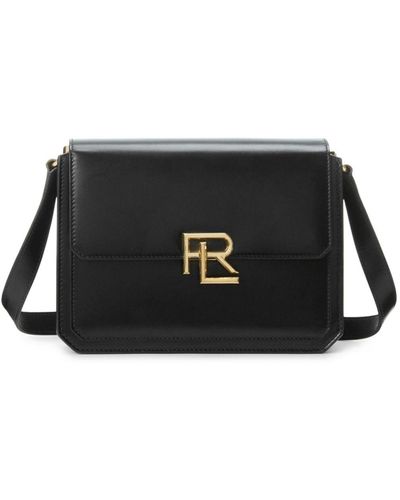 Ralph Lauren Collection Rl Logo-plaque Crossbody Bag - Black