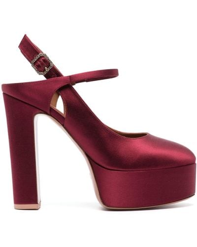 Malone Souliers Ilenia 130mm Satin-finish Court Shoes - Red