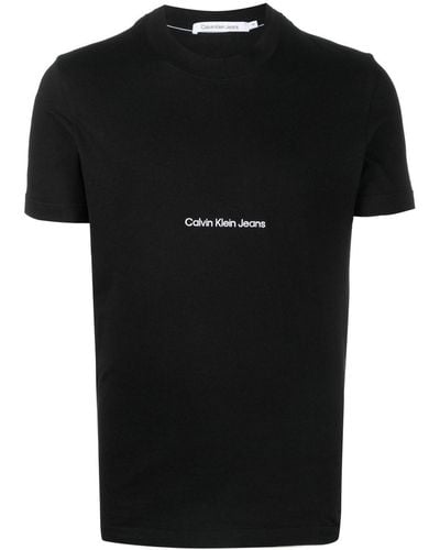 Calvin Klein Logo-print Detail T-shirt - Black