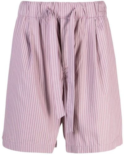 Birkenstock Stripe-pattern Organic Cotton Shorts - Purple