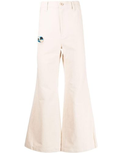 Doublet Bird-detail Flared Jeans - Multicolour