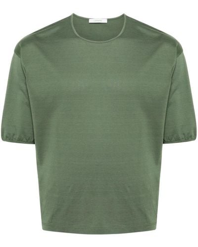 Lemaire T-shirt en coton à épaules tombantes - Vert