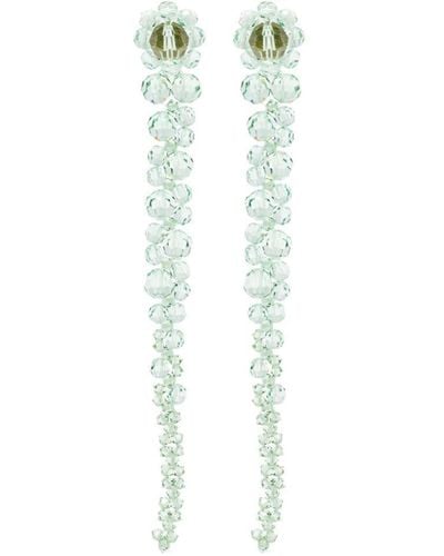 Simone Rocha Drip Crystal-beads Dangle Earrings - White