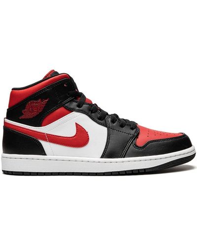 Nike Baskets Air 1 Mid "Bred Toe" - Rouge