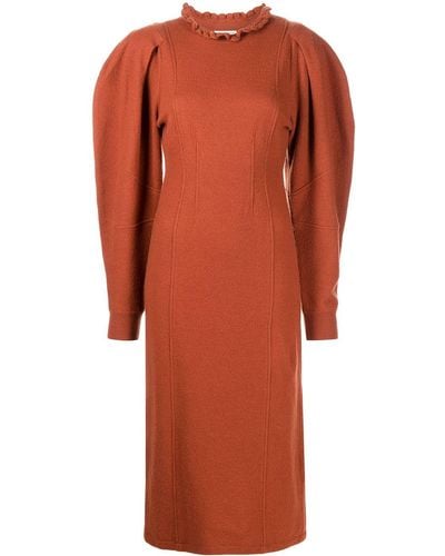 Ulla Johnson Natalia Puff-sleeve Dress - Orange