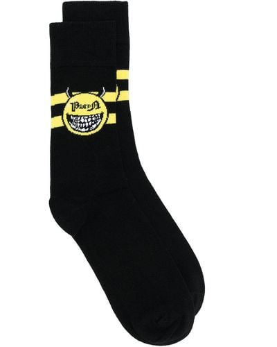 Philipp Plein Devil Pattern Ankle Socks - Black