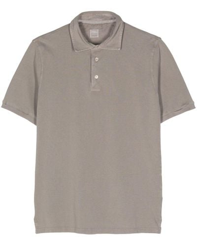 Fedeli Piqué Cotton Polo Shirt - Grey