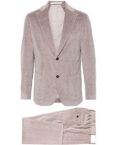 Eleventy Single-breasted Corduroy Suit - Grey
