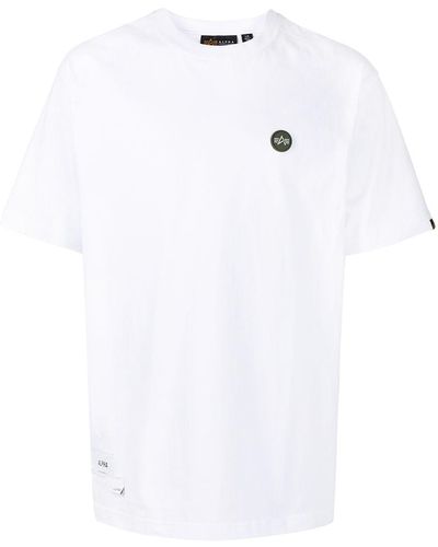 Alpha Industries ロゴパッチ Tシャツ - ホワイト