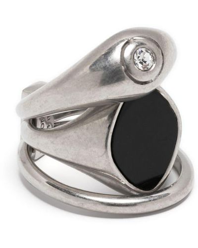 Panconesi Ring mit Logo-Gravur - Grau