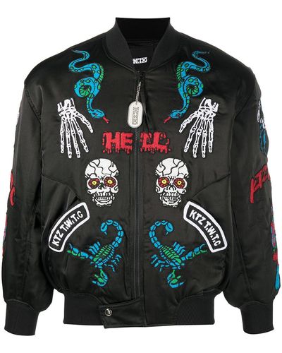 KTZ Chaqueta bomber con parches - Negro