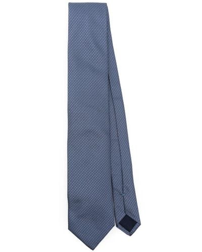 Corneliani Patterned-jacquard Silk Tie - Blue