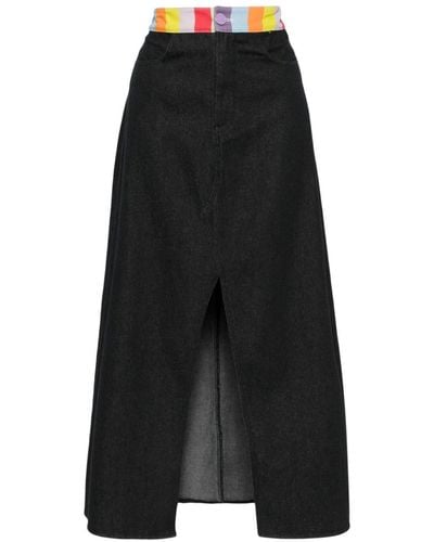 Olivia Rubin Vic Midi Denim Skirt - Black