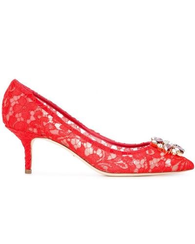 Dolce & Gabbana Zapatos de tacón de encaje Bellucci - Rojo