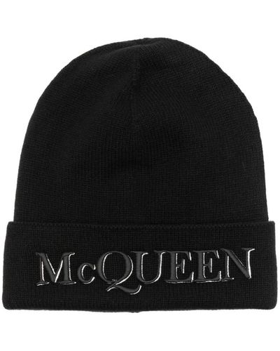 Alexander McQueen Logo-embroidered Cashmere Beanie - Black