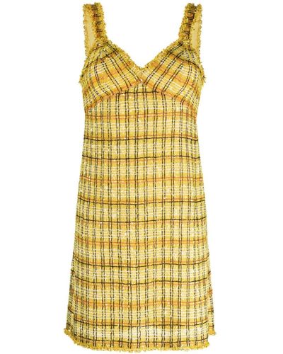 Ashish Bead-embellished Tweed Minidress - Yellow