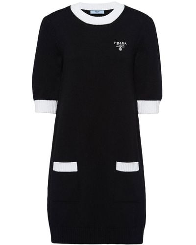 Prada Mini-jurk Met Logo - Zwart