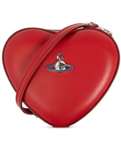 Vivienne Westwood Mini Heart Leather Crossbody Bag - Red