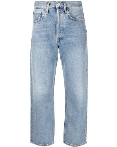 Agolde 90's Crop Mid-rise Jeans - Blue