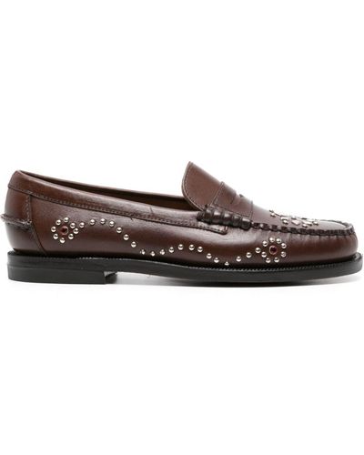 Sebago Dandette Studs Loafers - Brown