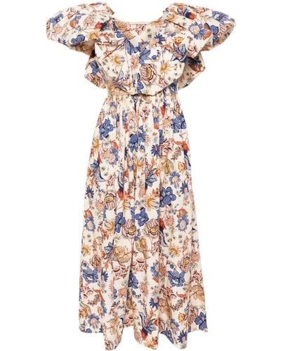 Ulla Johnson Francesca Kleid mit Magnolien-Print - Weiß