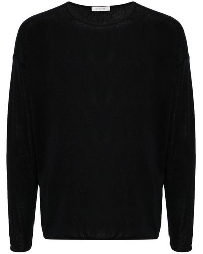 Lemaire Cotton Cashmere Long-sleeve Sweater - Black