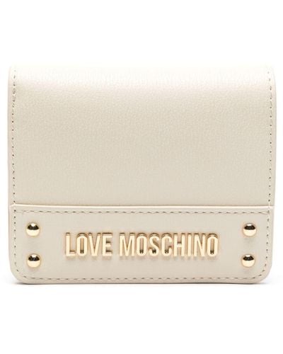Love Moschino Portefeuille pliant à plaque logo - Neutre