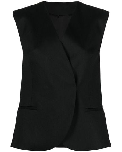 Calvin Klein Chaleco de vestir sin cuello - Negro