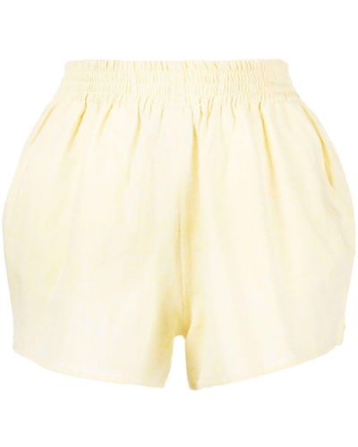 Forte Elasticated-waistband Cotton-linen Blend Shorts - White