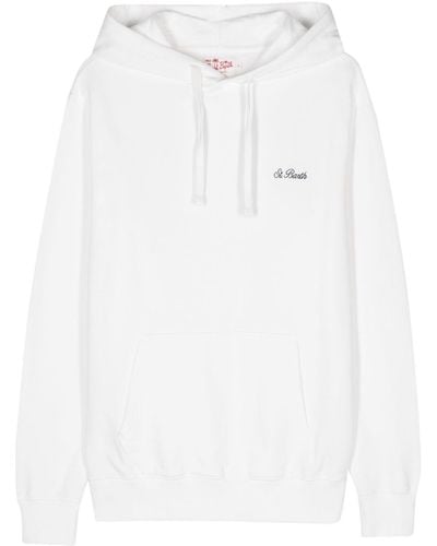 Mc2 Saint Barth Manhattan logo-embroidered hoodie - Weiß