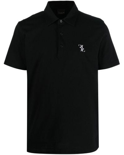 Billionaire Logo-print Short-sleeve Polo Shirt - Black